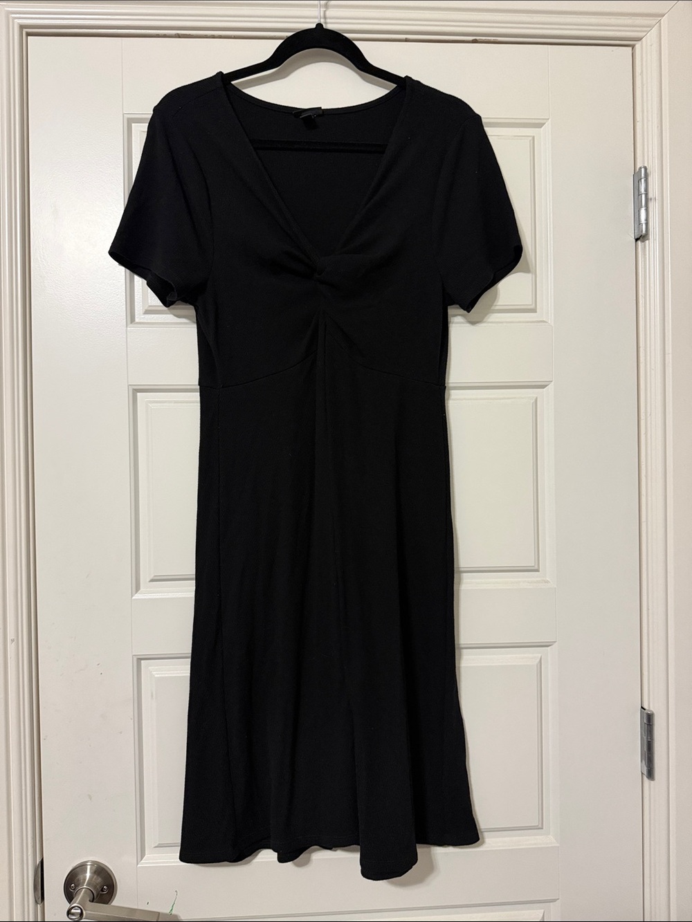 torrid Black Short-Sleeve Twist-Front Midi Dress